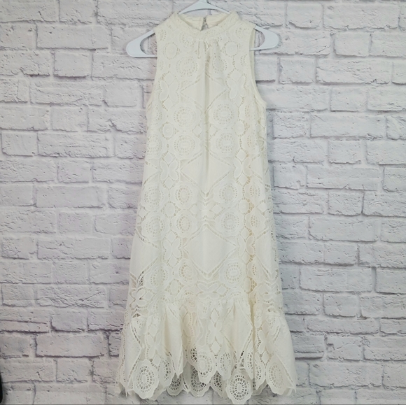 Erin Fetherston cream lace peplum eyelet dress - Picture 3 of 14